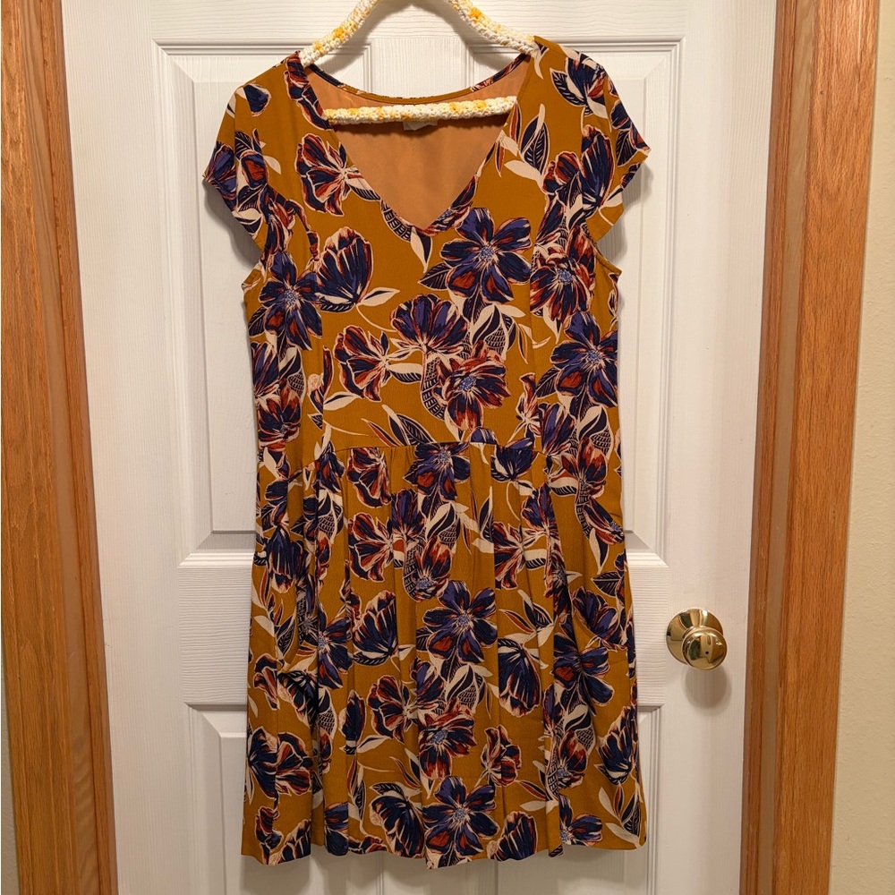 Garnet Hill Orange and Cream Floral Blouse